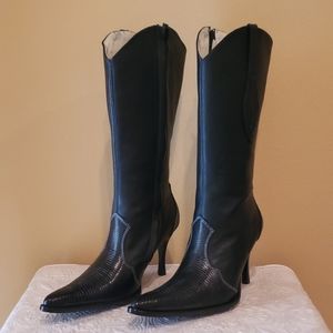 Los Altos Exotic High Top Boots with Zipper